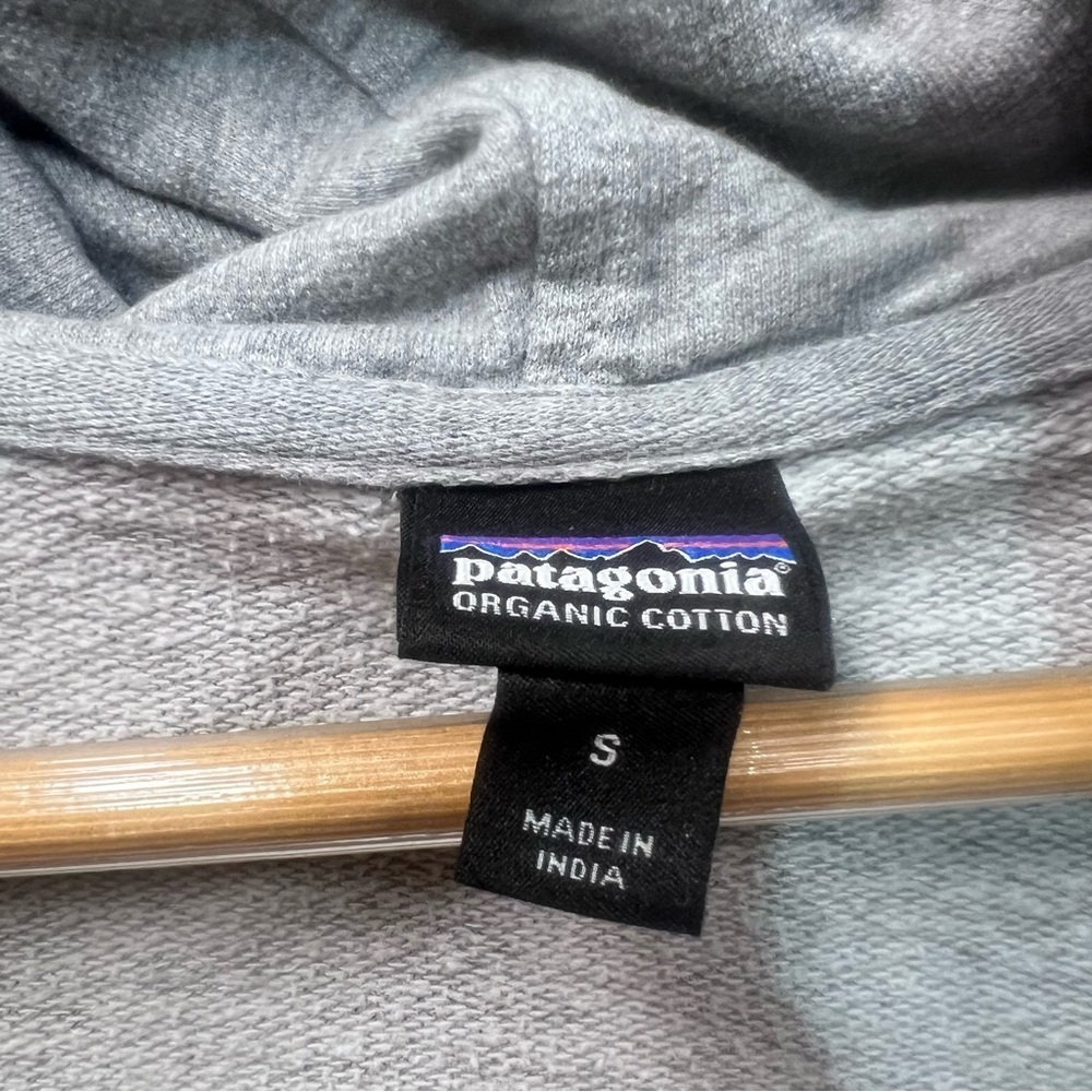 Patagonia Women's Organic Cotton Hooded Jacket Light Grey Size S Full Zip - Picture 10 of 14